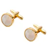 VAGULA Classic Gold-Color Plated Mother Pearl Copper Men's Cuff link Luxury gift Party Wedding Suit Shirt Buttons Cufflinks 718 ► Photo 2/6