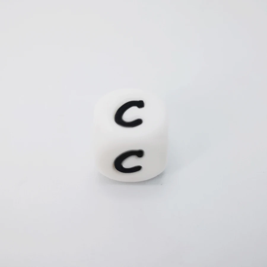 5 шт Силиконовые буквы английского алфавита бусины 12 мм соска цепь бусина буква для имени на браслете ожерелье Прорезыватель игрушка BPA бесплатно - Цвет: 5pcs C