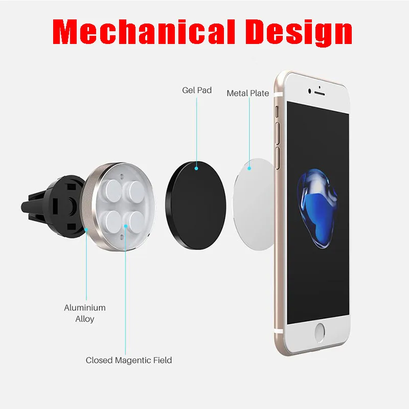 Магнитный держатель для мобильного телефона на вентиляционное отверстие для iPhone 7, 8 Plus, Xs Max, магнитный держатель для телефона, подставка для Xiaomi, huawei