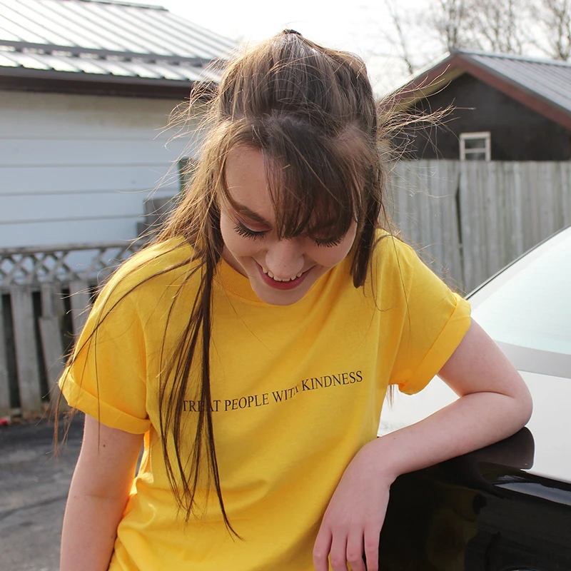 Treat People With Kindness T Shirt Yellow Graphic Tee Aesthetic