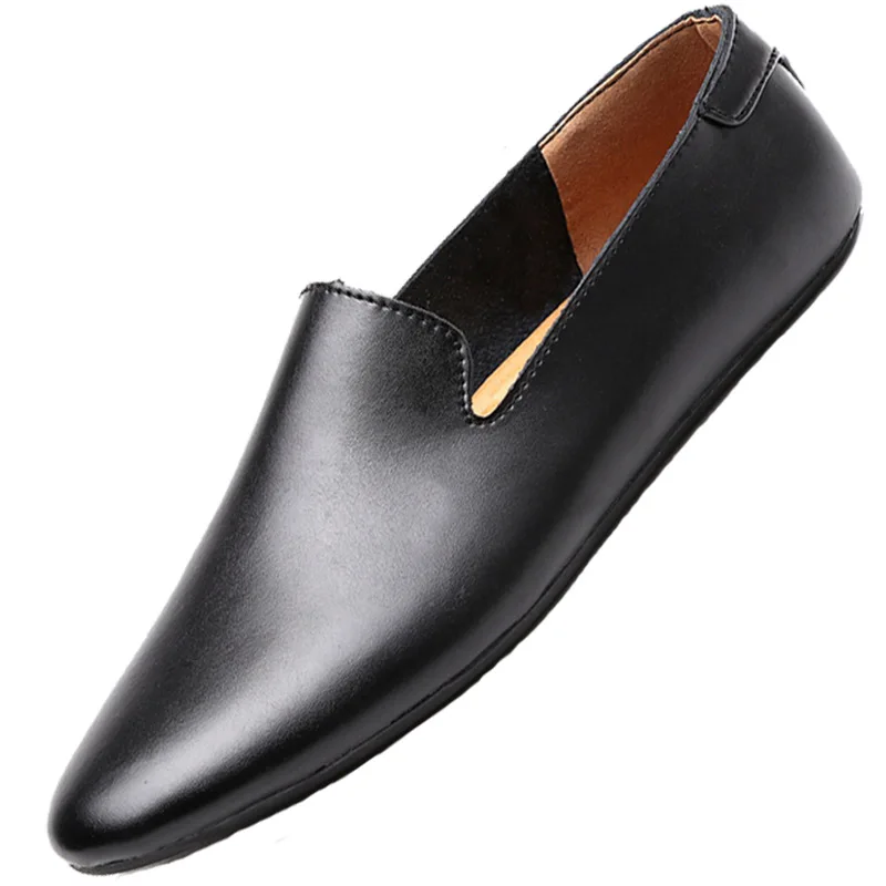 Mode D'été Cuir En Sport Conduite De Sur Glissement Lumière Bout Nouveau Hommes Blanc Black brown Printemps Pointu Chaussures white La Mocassins Xq4B5xw