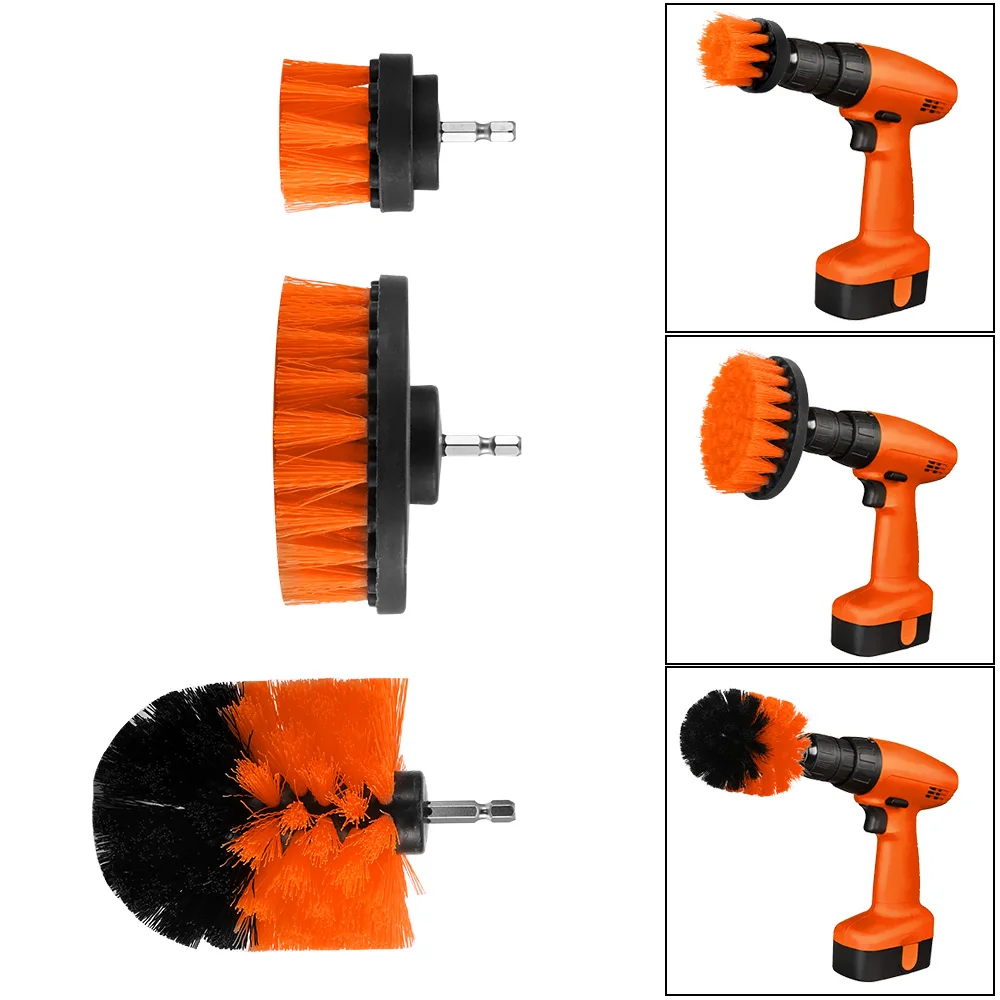 3 шт., мощная щетка-скраб, щетка для чистки ванной комнаты, душевая плитка, затирка, беспроводная щетка-насадка, 7 цветов