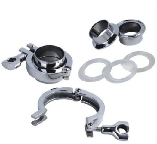 

19mm-102mm sanitary triclamp ferrule set, 1 clamp+ 2 ferrule+ 1 silicon gasket, SS304