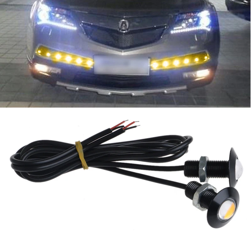 

1 Pair Ultra Thin 23mm 12V Car LED DRL Daytime Running Light Eagle Eye Lamp