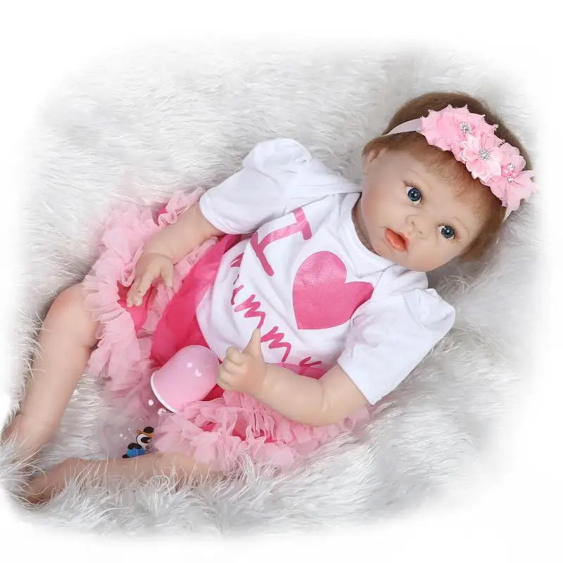 

22"55cm Handmade Lifelike Reborn Dolls Silicone Vinyl Baby Boy Doll Toys+ Gift Pacifier NPKCOLLECTION