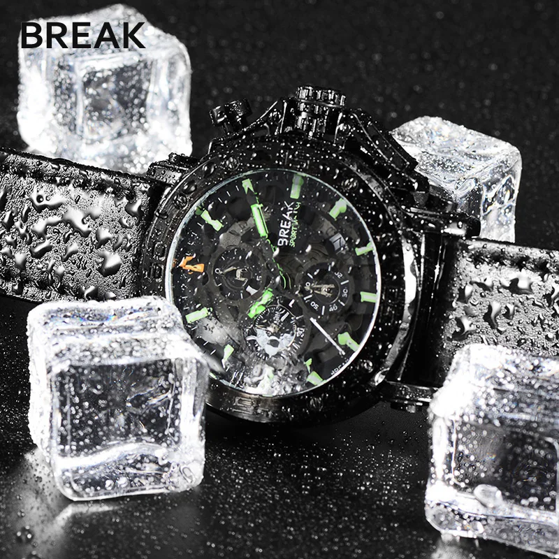 

30M Waterproof Chronograph Men Sport Watch Fashion Leather Army Military Watches Relogio Masculino Quartz Wrist Watch Clock Men