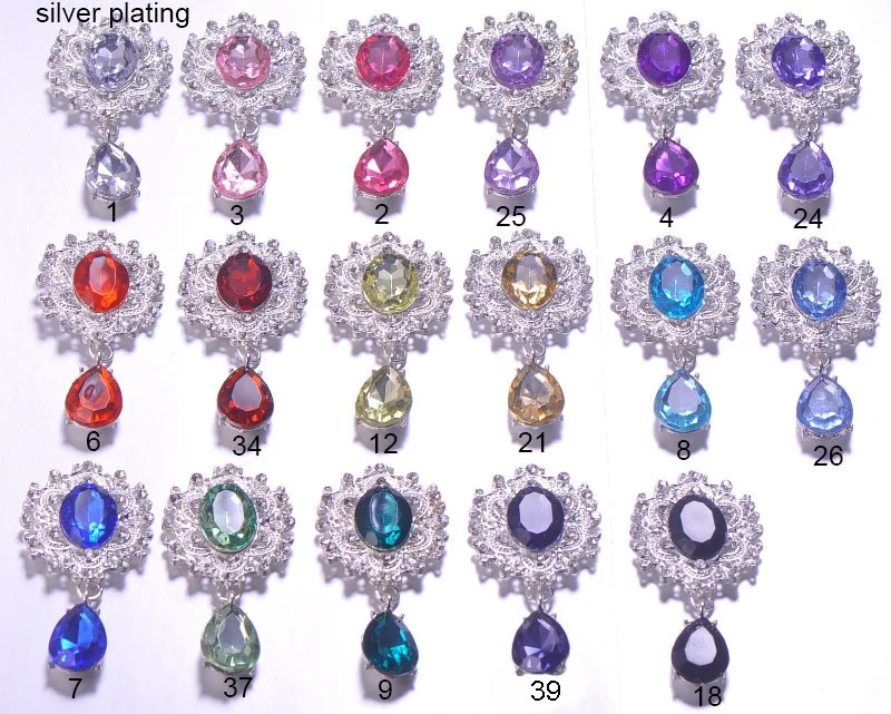 

(S0667)5pcs/lot, 29mmx57mm metal rhinestone embellishment,flat back,colorful acrylic beads