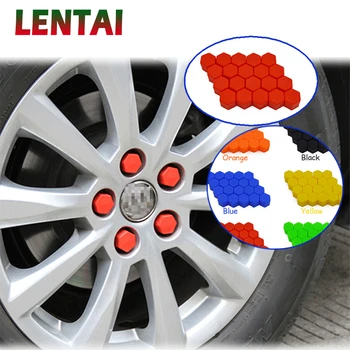 

LENTAI 20Pcs Car Silicone Wheel Hub Screw Cover Cap For Lada Toyota Corolla c-hr Avensis RAV4 Auris Honda Civic Accord Fit CRV