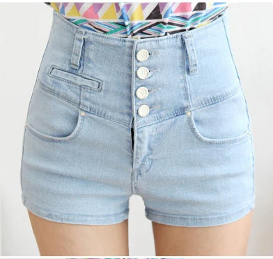 baby blue high waisted shorts