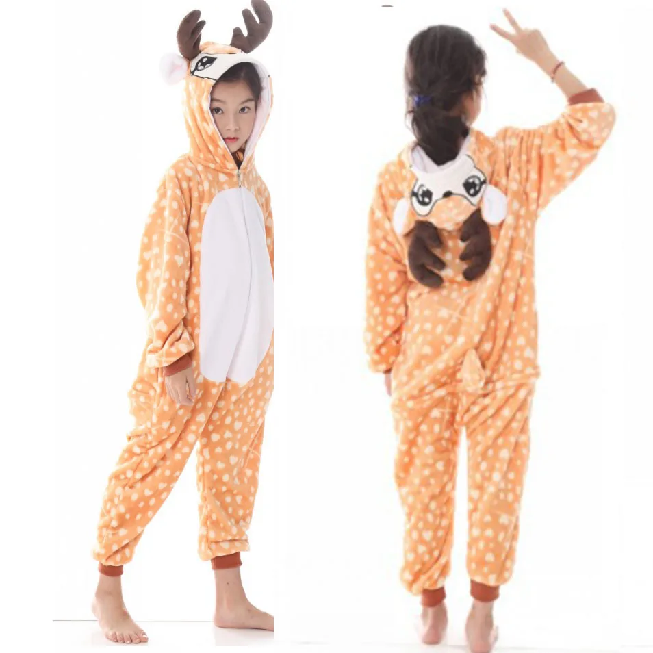 New Animal Pegasus Christmas Unicorn Pajamas Set Boys Girls Cartoon Unicorn Cosplay Flannel Hooded Teenage Sleepwear for 4 6 12