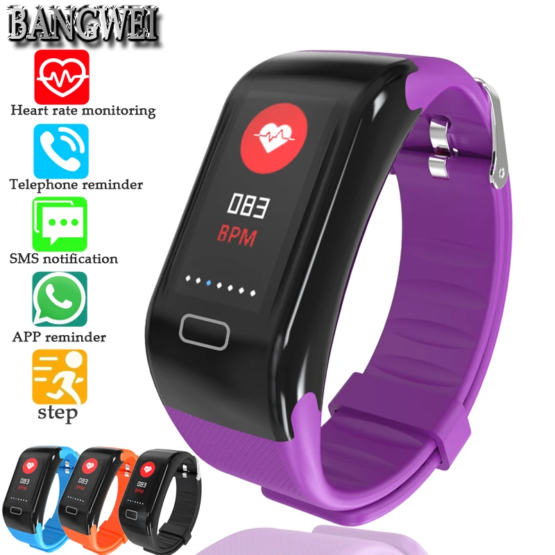 

BANGWEI Fashion Smart Bracelet Health Monitor Information Reminds Blood Pressure Heart rate Monitor Waterproof Smart Wristband