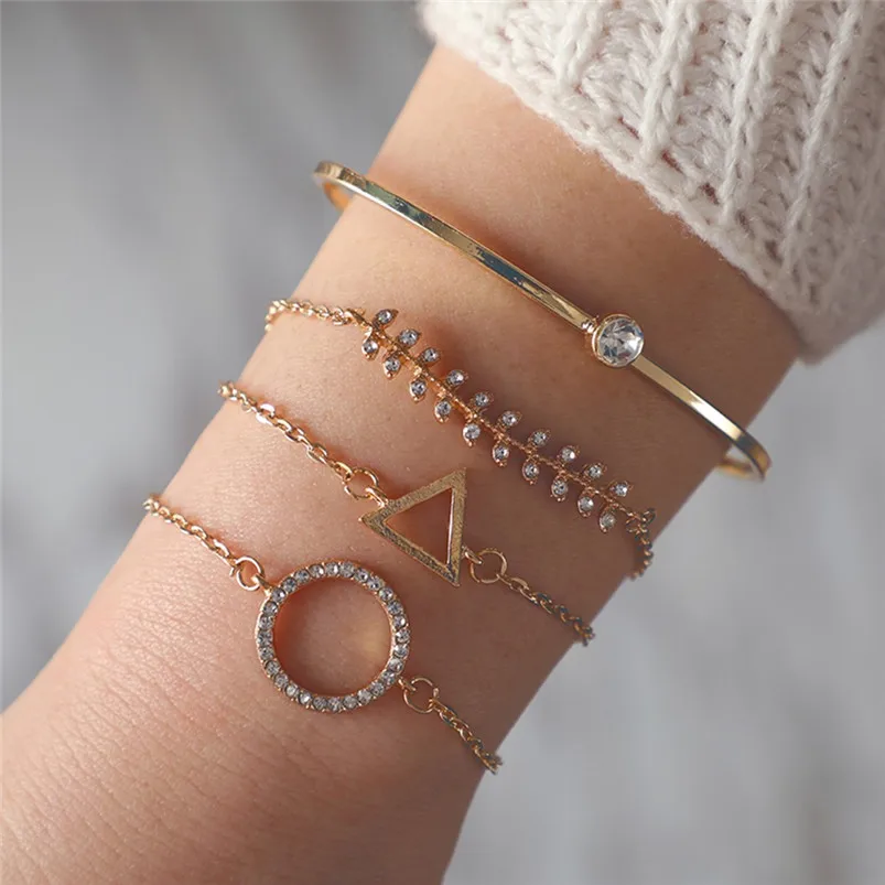 bracelet clou knot bracelet Stylish Multiple Layers Female Elegant Pendant Ladies Jewelry Alloy Bracelet johnny hallyday F14 (4)