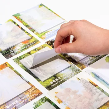 

Natural Pastoral Picturesque Scenery Memo Pad Sticky Notes Memo Notebook Stationery Papelaria Escolar School Supplies