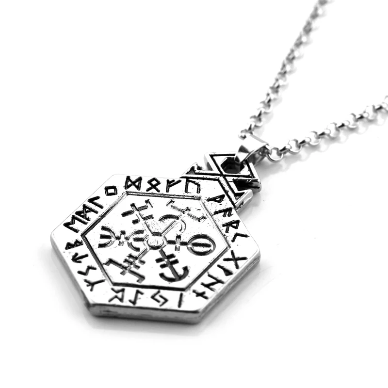 Yggdrasil Armanen Viking Runes Talisman Pendant Kabbalah Necklace Men Tibetan