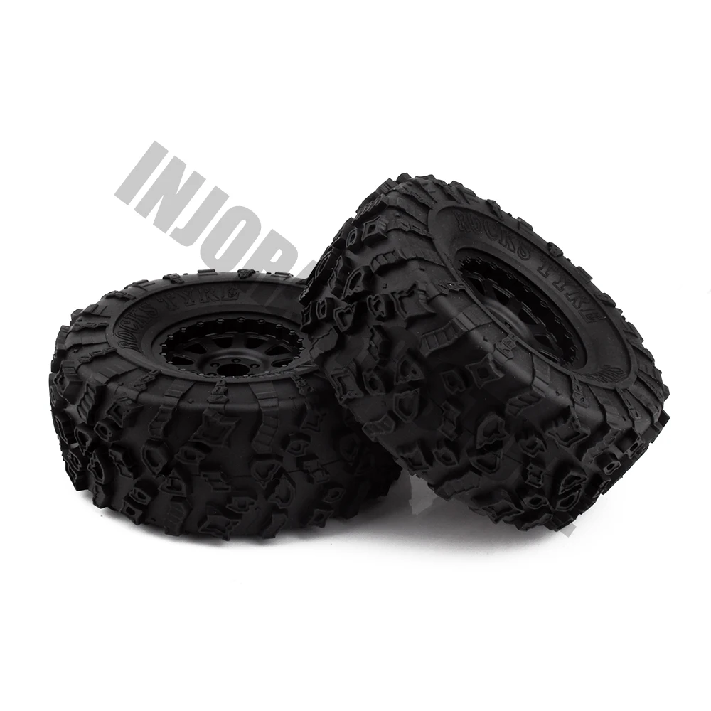 4 шт. 1/10 RC автомобильные резиновые шины и 2," пластиковые BEADLOCK Обода Колеса для Axial SCX10 Wraith RR10 Yeti RC Рок Гусеничный