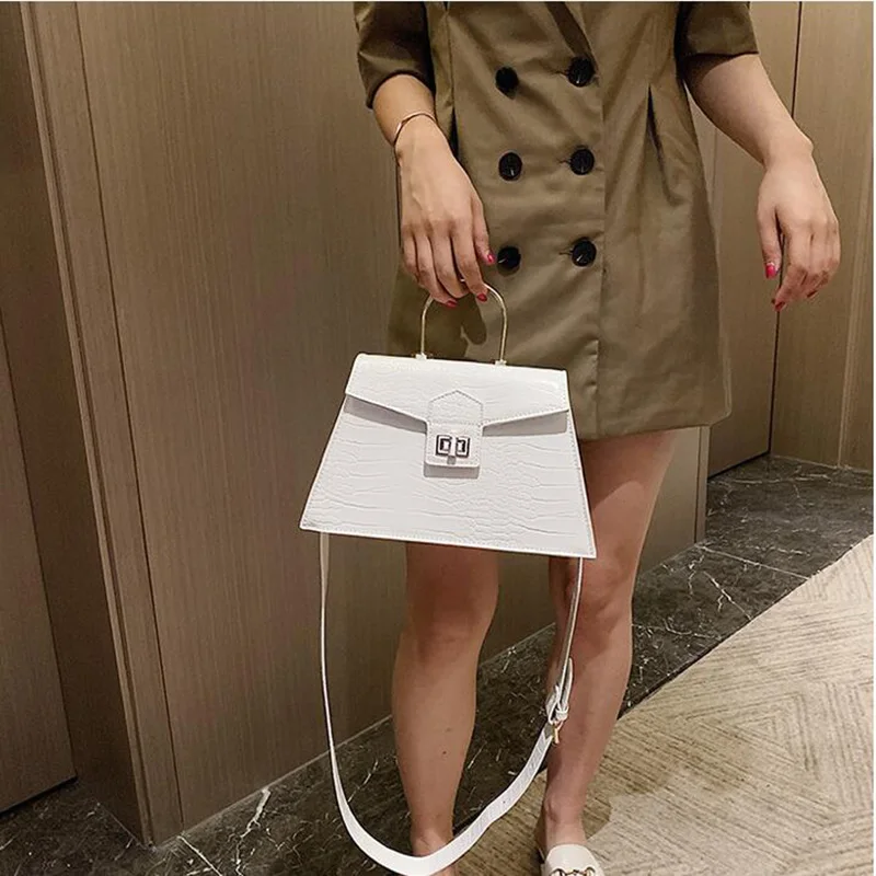 Cena 2019 kobiet wzór z kamieniem mała torba kwadratowa moda PU skóra stylowe torebki szeroki pasek torba listonoszka na ramię pani sprzęgła