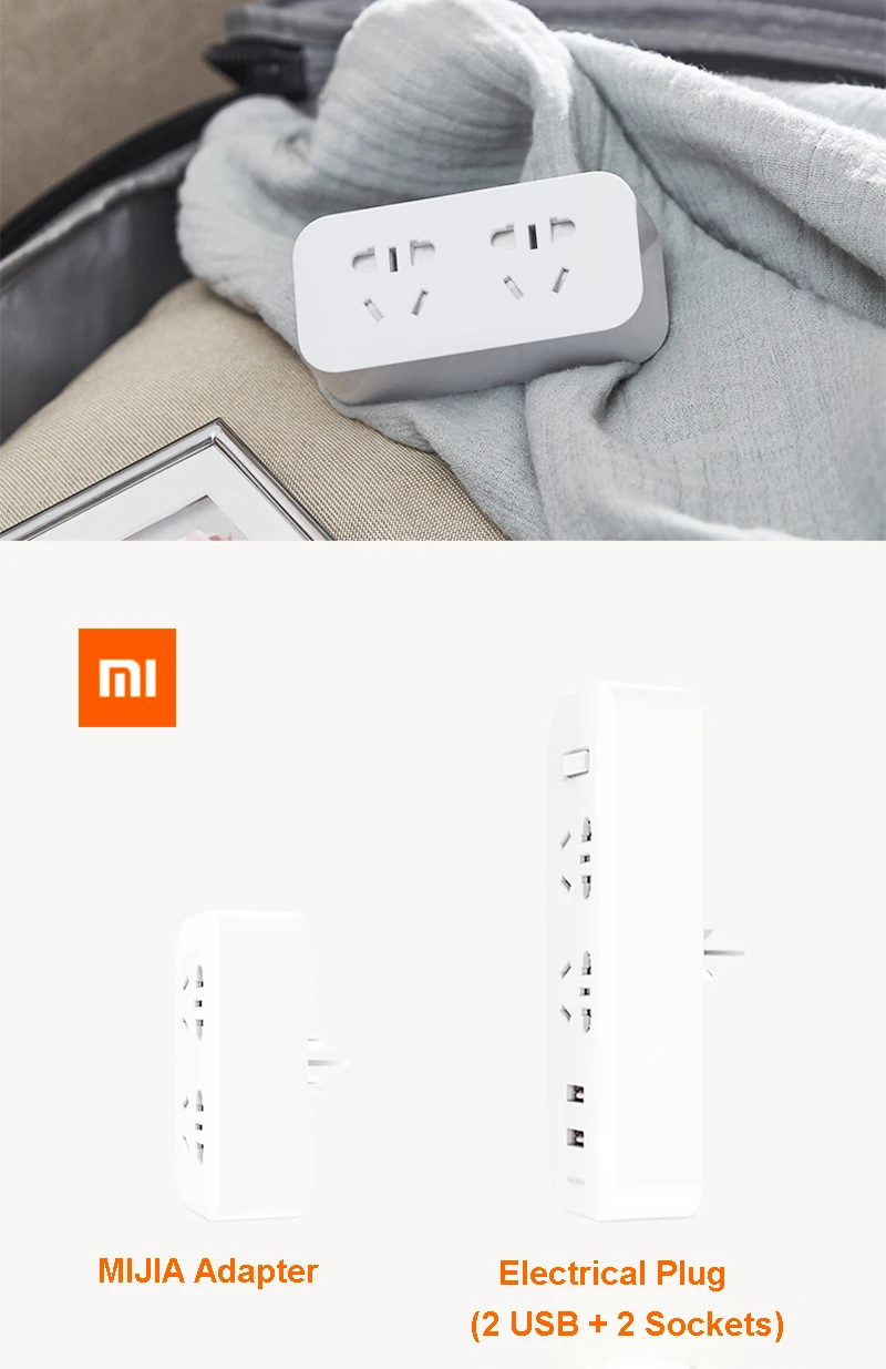 Xiaomi Mijia 5 в 2.1A 2 гнезда 2 USB быстрая зарядка H20 блок питания конвертер портативный штекер Адаптер для путешествий для дома Прямая поставка