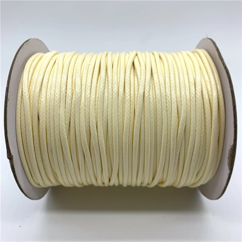 

0.5/0.8/1/1.5/2mm Ivory Waxed Cotton Cord Waxed Thread Cord String Strap Necklace Rope For Shamballa Bracelet Making