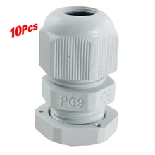 10 шт. PG9 белые пластиковые Водонепроницаемые кабельные сальники соединения