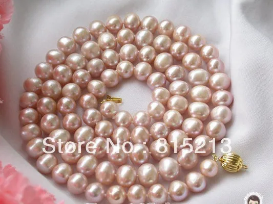 

FREE SHIPPING>>>@@ > N525 A++ 33" 10mm lavender round freshwater pearl necklace