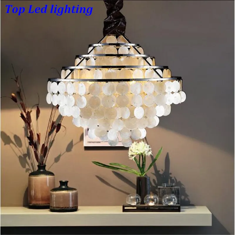 Led E14*3/6 heads Large Pendant Light Shell Lamp For Living Dia 80/100cm