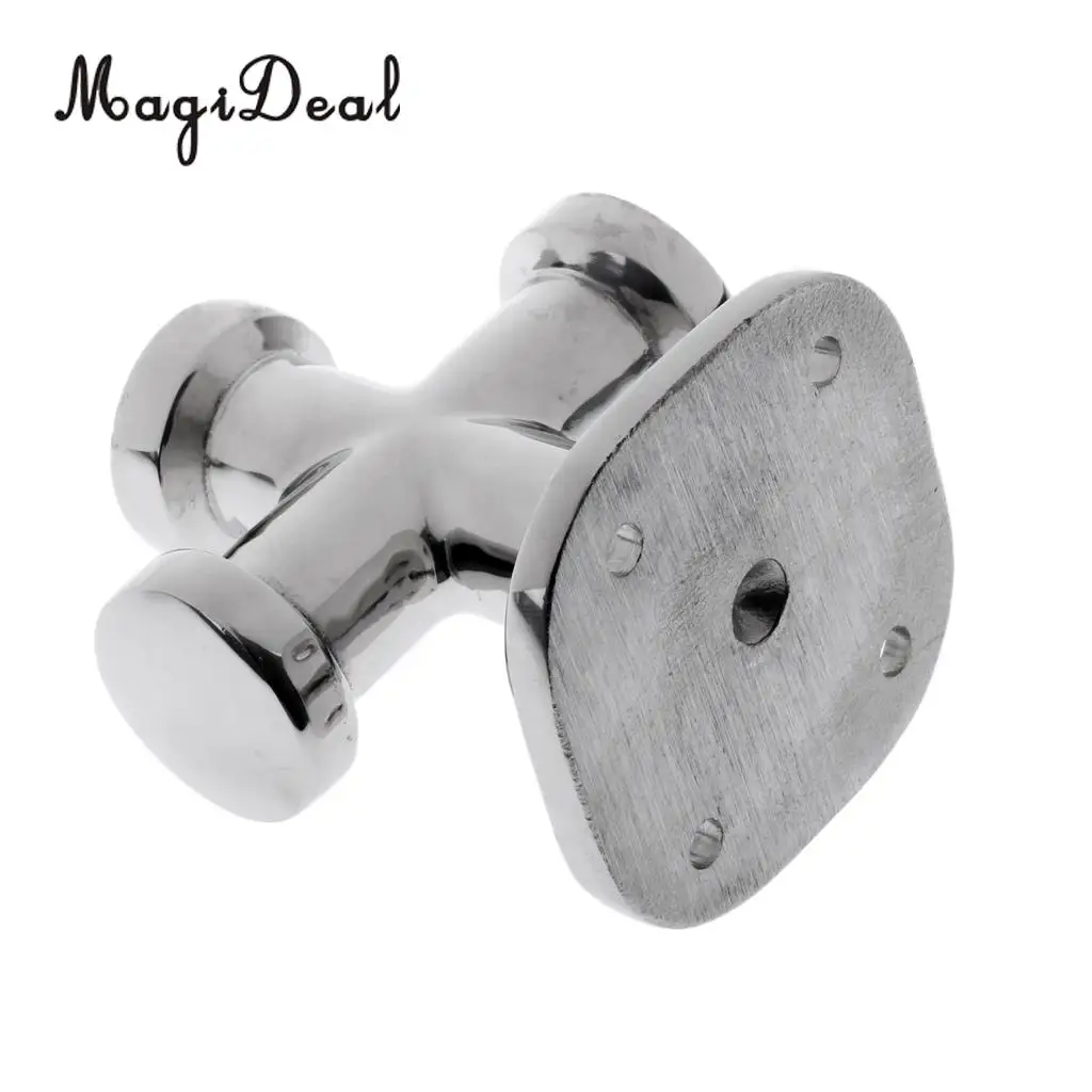 MagiDeal Heavy Duty 316 Stainless Steel Single Cross Bollard Post Square Base Mount Dock Mooring Cleat for Marine Boat Yacht