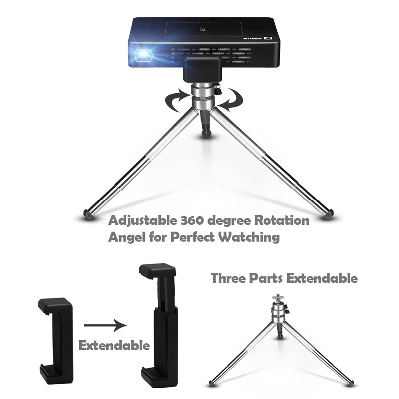 Светодиодный мини проектор AODIN T68 DLP 1 + 32 ГБ портативный HDMI в HD 1080P карманный Pico Android