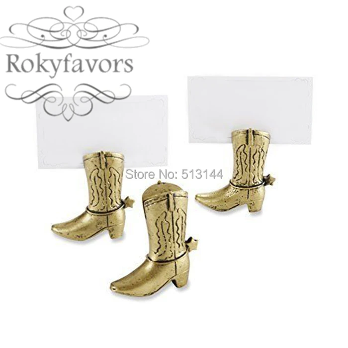 Free Shipping 100pcs Wholesale Resin Cowboy Boots Place Card