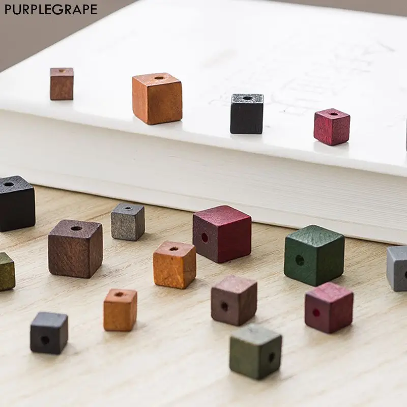 PURPLEGRAPE минималистский деревянный прямые отверстия квадратные серьги аксессуары DIY кулон ручной работы материал пакет 10