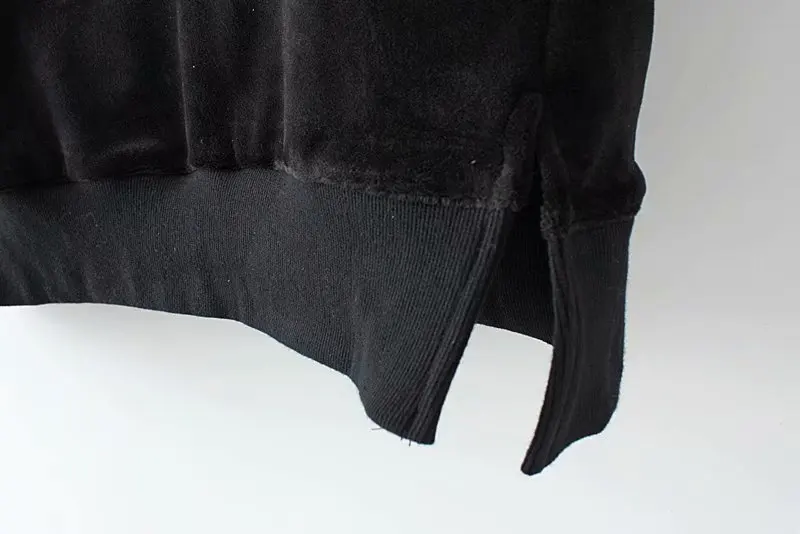 Велюровые толстовки с вышивкой больших размеров, женские черные толстовки с короткими рукавами, Осень-зима, женские пуловеры с капюшоном 4XL
