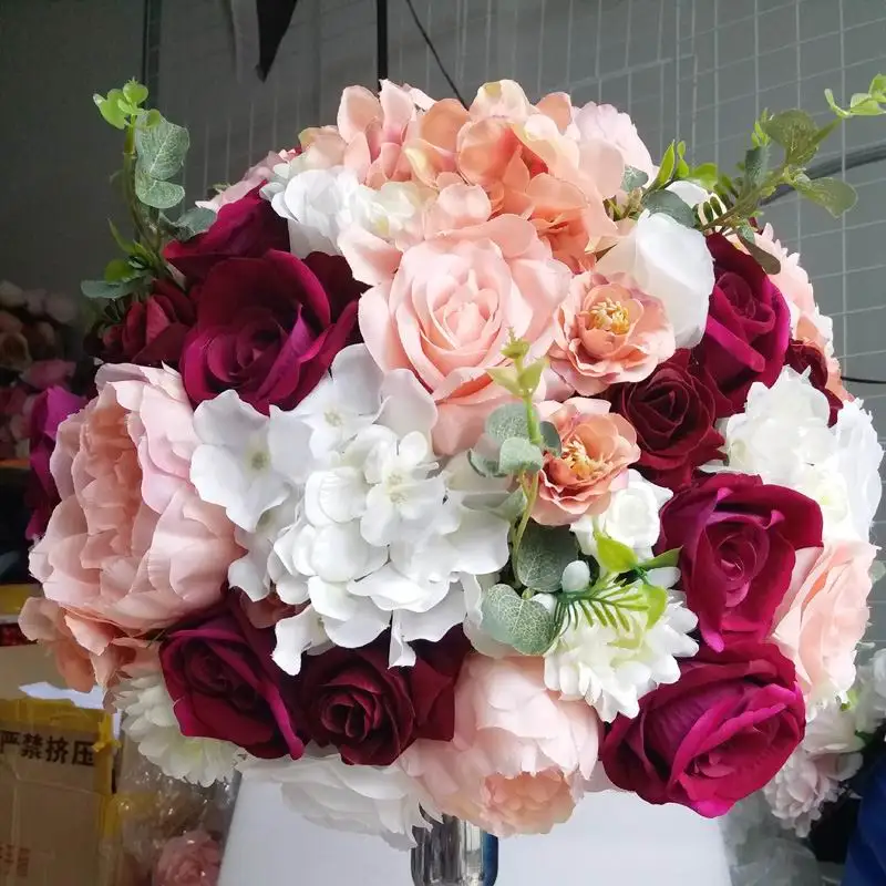 SPR заказной 3D цветок стены и стола центральный цветок шар искусственный цветок украшение для события - Цвет: 30cm flower ball