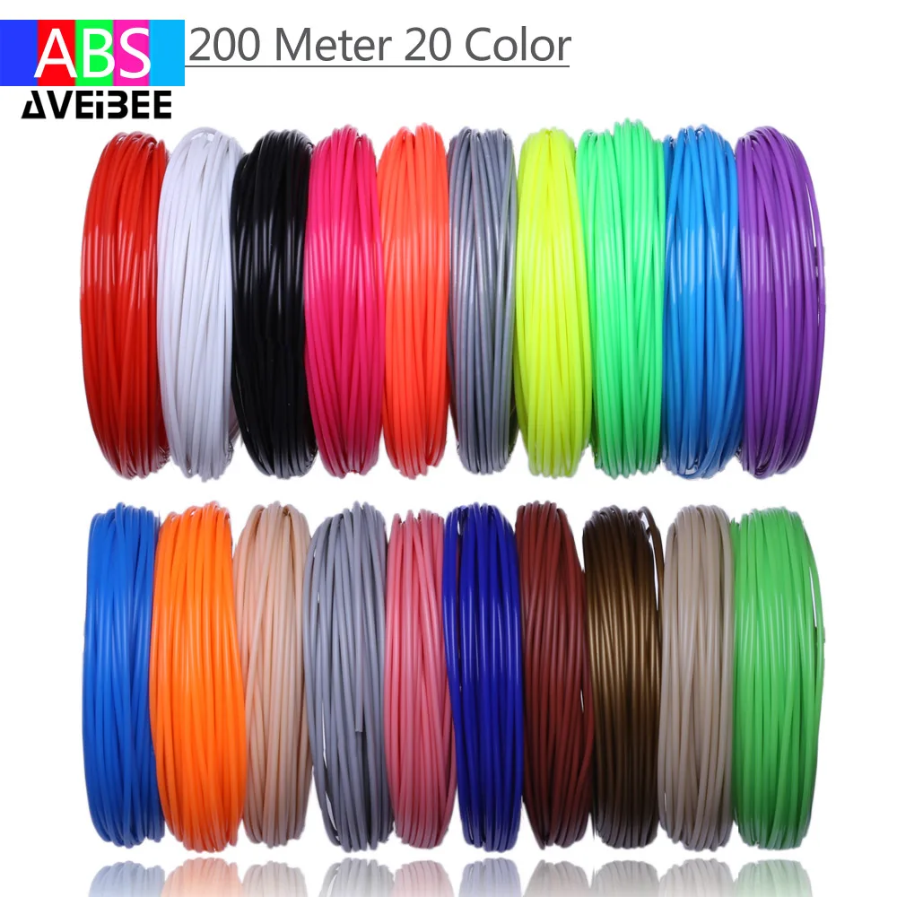 

50/100/200 Meters 5/10/20 Colors 3D Printer Pen Filament ABS Set Material 3D Printing Pen Filament 3D Plastic Wires