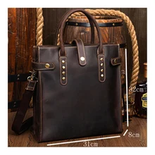 Мужской портфель из натуральной кожи, Повседневная Деловая мужская сумка, офисный портфель, сумка для ноутбука, дорожная сумка