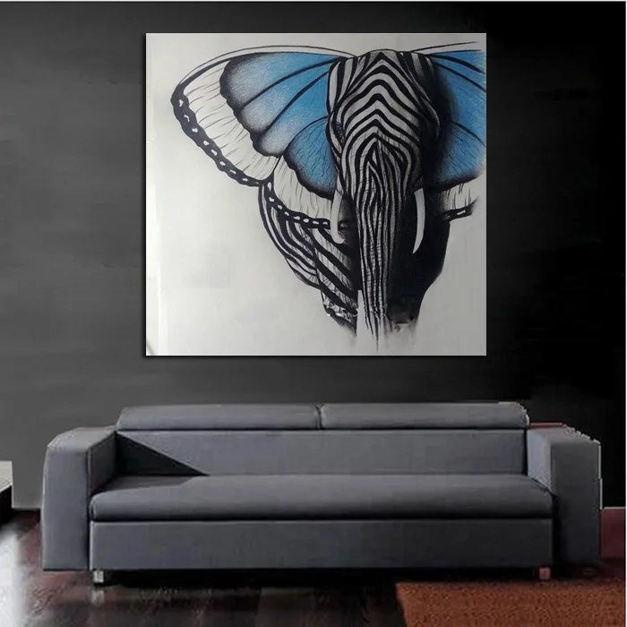 

Abstract Wall Art Handpainted Oil Painting Beautiful Butterfly Elephant Paintings on Canvas Modern Art Animal Picture Home Decor