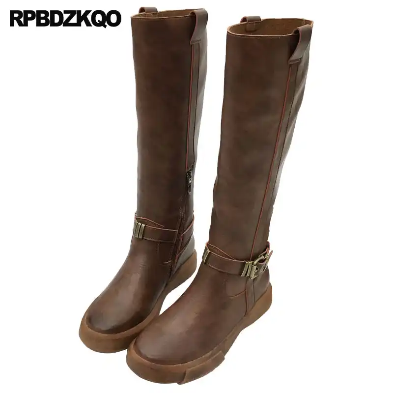 knee high flat black boots wide calf