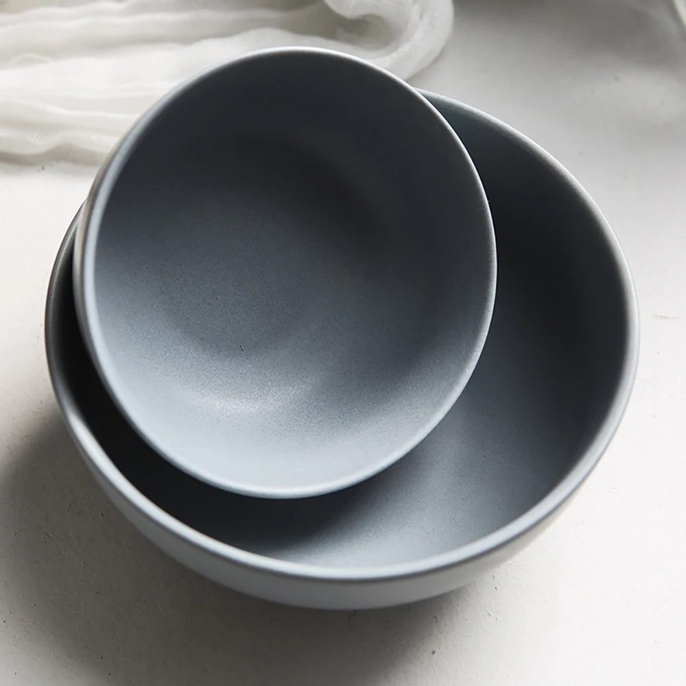 Керамическая пиала для риса, посуда, винтажная Классическая матовая миска для супа, простая и креативная Салатница Akuhome
