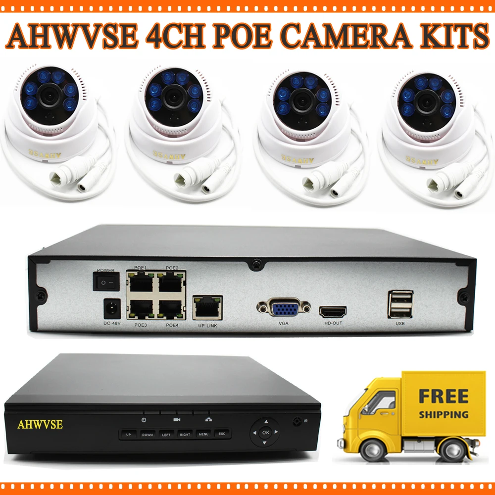 

IP Camera Video Security Surveillance System PoE NVR Recorder System Kit Standalone Camera System 4CH PoE NVR CCTV System