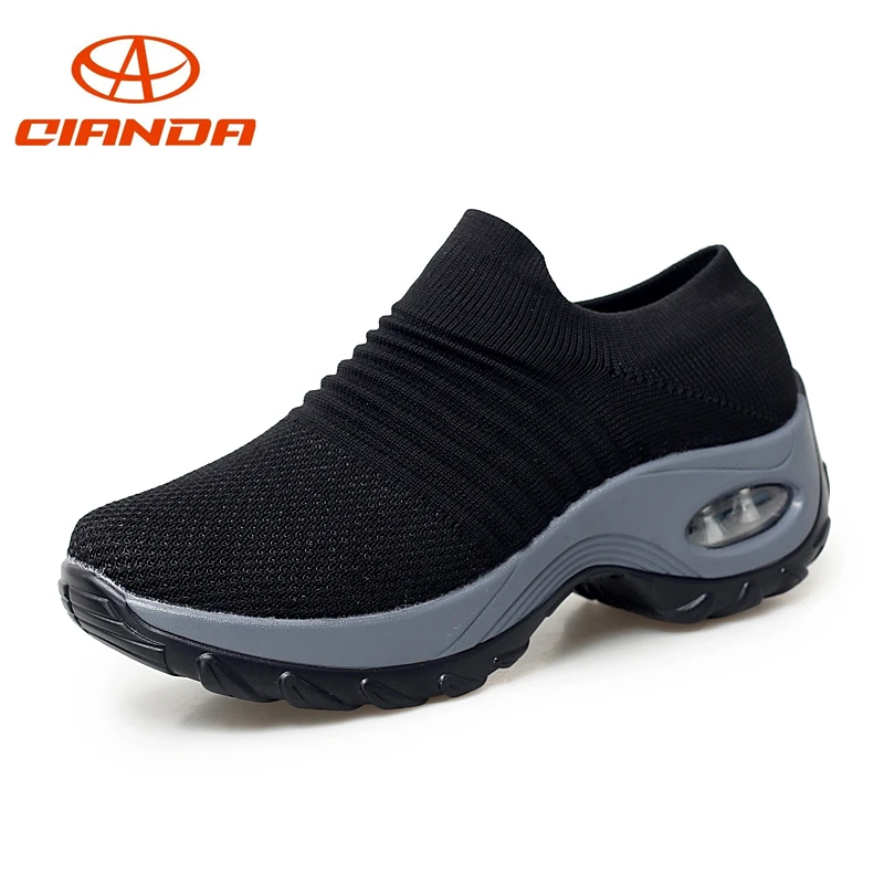 Goede Ademend Licht Vrouwen Loopschoenen Outdoor Wandelschoenen Demping Vrouw Sport Jogging Schoenen antislip Sneakers Big Size US5 8.5