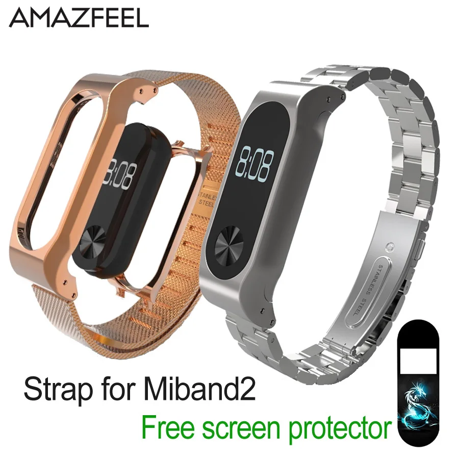 

For Xiaomi Mi Band 2 Strap Metal Wrist Strap MiBand2 Screwless Stainless Steel Bracelet Smart Band Replace Belt For Mi Band 2