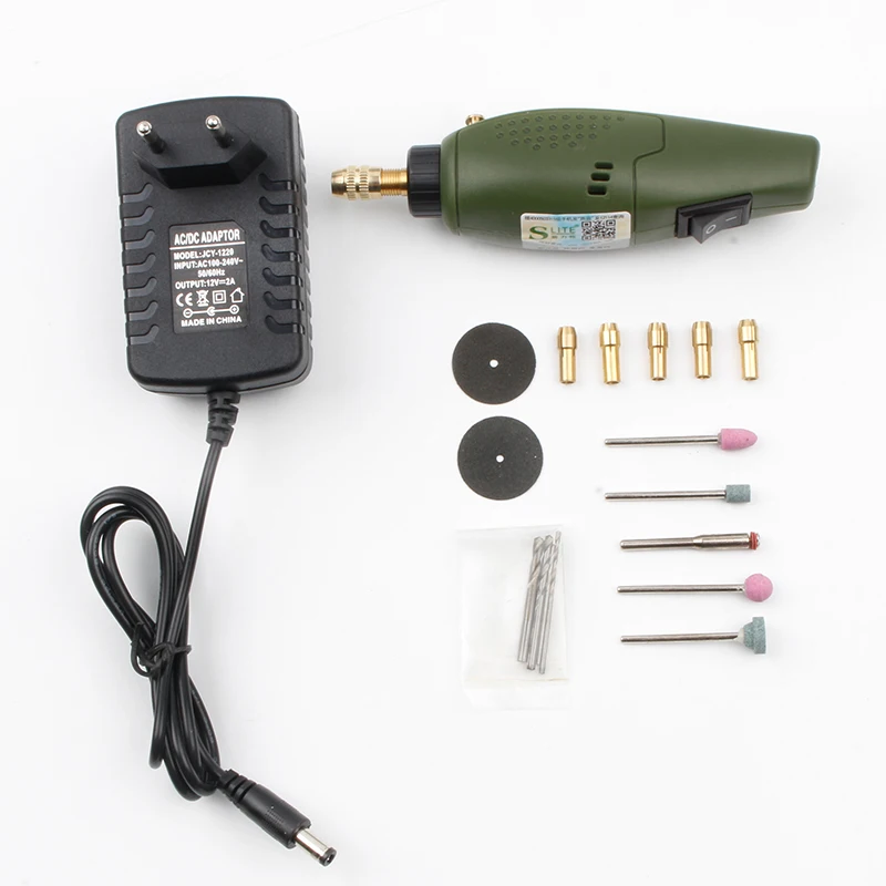 Mini Electric Drill DIY Electric Grinder dremel drill 12V DC Grinding Set for Milling Polishing Drilling Cutting Engraving Kit (10)