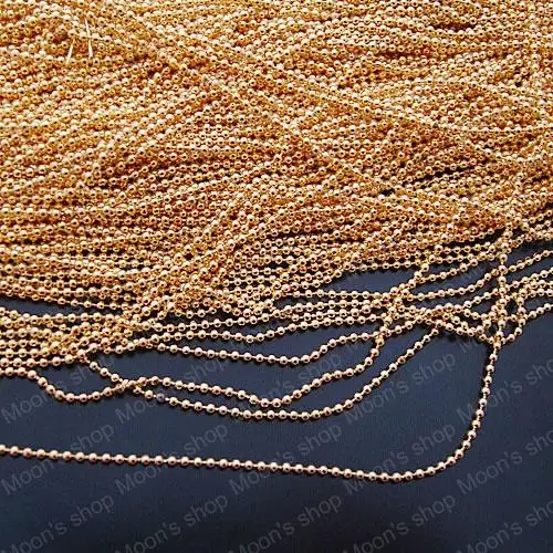

Wholesale Bead diameter 1.2mm/1.5mm Gold color Copper / Iron Ball Chains Accessories 5 Meter (JM2616)