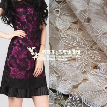 

120cm wide net gauze cutout embroidered organza lace fabric
