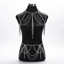 BeUrSelf Sexy Body Jewelry Body Chain Bra Summer Hot Vest Beach Bikini Gold Silver Color Halter Tassel Bikini Chain for Women chic golden irregular tassel body chain for women