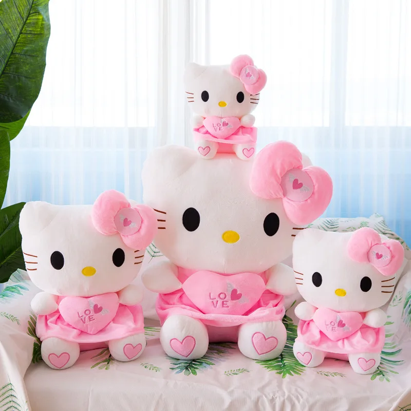 11 дюймов Kawaii Cat hello kitty плюшевые куклы мягкие животные игрушки подушка с сердцем для детей Детские вечерние подарок на день рождения