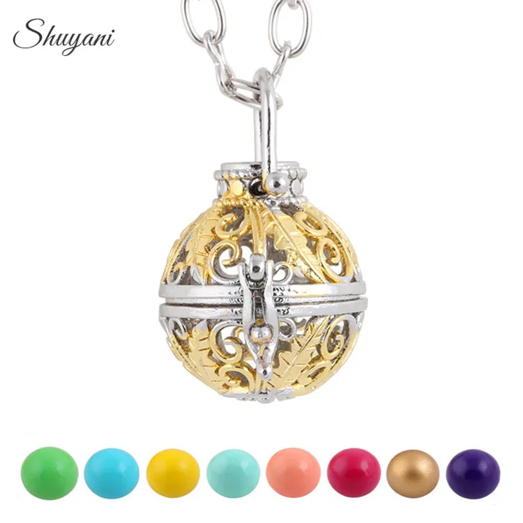 10PCS-Fashion-Gold-Plated-Hollow-Cage-Locket-Pendant-for-Women-Pregnany-Mexico-Harmony-Balls-Necklace-Jewelry