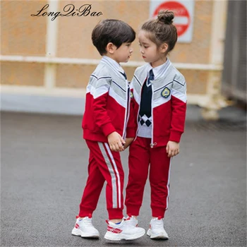 

Children's clothing 2018 new cotton suit 5 primary school sportswear uniforms 9 kindergartens spring and autumn clothing