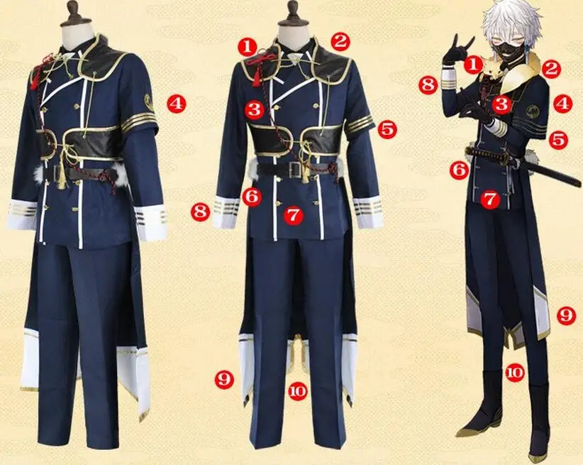 Полный комплект Touken Ranbu Online карнавальный костюм Nakigitsune оригинальный с перчатками
