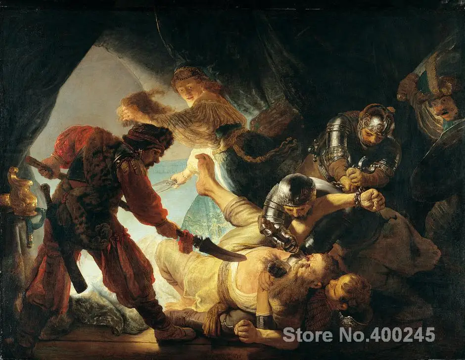 

Modern Portrait photo to canvas The Blinding of Samson by Rembrandt van Rijn High quality Handmade
