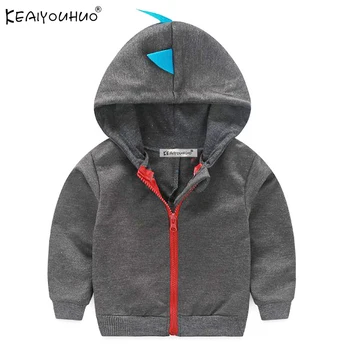 

2017 Spring Autumn Baby Boy Clothes Coats Infant Boys Long Sleeve Dinosaur Zipper Head Cap Boys Jackets Coat Baby Girl Clothes