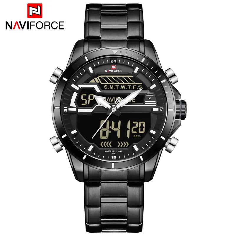 NAVIFORCE новые мужские спортивные часы Топ бренд Роскошные Кварцевые Цифровые